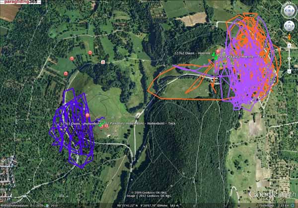 GPS Aufzeichnung der ASW 28 von Bernd am Hörnle und Hohen Bohl